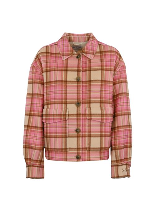 Giacca camicia Bonnibell in lana tartan rosa Mc2 Saint Barth | BONNIBELL00268G DOUBLE TARTAN BELLA 221